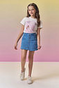 Short saia em jeans com elastano 94990 Vic Teen Menina Short saia em jeans com elastano 94990 Vic Teen Menina