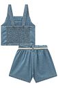 Conjunto de blusa e shorts em jeans 97042 Infanti Infantil Menina