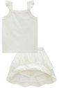 Conjunto de regata em canelado e saia em laise (com shorts embutido) 99609 Kukiê Infantil Menina Conjunto de regata em canelado e saia em laise (com shorts embutido) 99609 Kukiê Infantil Menina