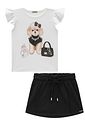 Conjunto de blusa em cotton e short saia em molevisco 95873 Infanti Infantil Menina Conjunto de blusa em cotton e short saia em molevisco 95873 Infanti Infantil Menina