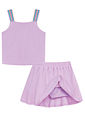 Conjunto de regata e saia em malha waffle (com shorts embutido) 97233 Kukiê Infantil Menina Conjunto de regata e saia em malha waffle (com shorts embutido) 97233 Kukiê Infantil Menina