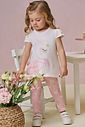 Conjunto de bata em meia malha com calça legging em malha power 95328 Infanti Infantil Menina