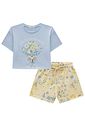 Conjunto de blusa em meia malha e shorts em molecotton 94944 Infanti Infantil Menina Conjunto de blusa em meia malha e shorts em molecotton 94944 Infanti Infantil Menina
