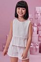 Conjunto de bata e shorts em tricoline textura listrada 100% algodão 99655 Kukiê Infantil Menina Conjunto de bata e shorts em tricoline textura listrada 100% algodão 99655 Kukiê Infantil Menina