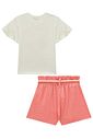 Conjunto de blusa em meia malha e shorts em malha enrugada 95551 Infanti Infantil Menina Conjunto de blusa em meia malha e shorts em malha enrugada 95551 Infanti Infantil Menina