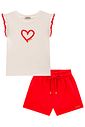 Conjunto de blusa em canelado liz e shorts em laise bordada 98683 Infanti Infantil Menina Conjunto de blusa em canelado liz e shorts em laise bordada 98683 Infanti Infantil Menina