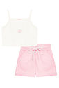 Conjunto de top cropped em poliamida e shorts em air tech 96966 Kukiê Infantil Menina