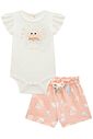 Conjunto de body em suedine com shorts em molecotton 95343 Infanti Bebê Menina Conjunto de body em suedine com shorts em molecotton 95343 Infanti Bebê Menina