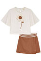 Conjunto de blusa em malha fresh e short saia em molevisco 95054 Kukiê Infantil Menina Conjunto de blusa em malha fresh e short saia em molevisco 95054 Kukiê Infantil Menina