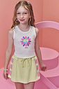 Conjunto de regata em canelado liz e short saia em moletom sem pelúcia 98379 Infanti Infantil Menina