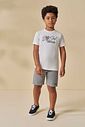 Conjunto de camiseta em malha meia e bermuda em moletom sem pelúcia 97167 LucBoo Infantil Menino Conjunto de camiseta em malha meia e bermuda em moletom sem pelúcia 97167 LucBoo Infantil Menino