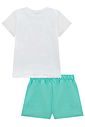 Conjunto de blusa em meia malha e tela fashion com shorts em nylon soft 99304 Infanti Infantil Menina