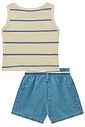 Conjunto de regata em meia malha e shorts em jeans wishita 98892 Infanti Infantil Menina Conjunto de regata em meia malha e shorts em jeans wishita 98892 Infanti Infantil Menina
