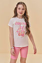 Conjunto de blusa em meia malha e bermuda biker em soft line 95541 Kukiê Infantil Menina Conjunto de blusa em meia malha e bermuda biker em soft line 95541 Kukiê Infantil Menina