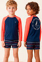 Conjunto de camiseta e sunga em malha UV dry com proteção UV50+ 24702 LucBoo Infantil Menino