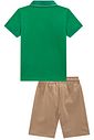 Conjunto de camisa polo em meia malha e bermuda em sarja girassol com elastano 98440 LucBoo Infantil Menino Conjunto de camisa polo em meia malha e bermuda em sarja girassol com elastano 98440 LucBoo Infantil Menino