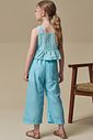 Conjunto de bata em linho bordado e calça mariner em tecido linho 97017 Infanti Infantil Menina Conjunto de bata em linho bordado e calça mariner em tecido linho 97017 Infanti Infantil Menina
