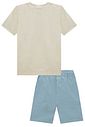 Conjunto de bata em linho deluxe e sarja ônix com elastano 99309 LucBoo Infantil Menino