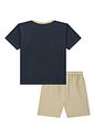 Conjunto de camiseta em meia malha e bermuda em cottton jeans com elastano 97189 LucBoo Infantil Menino