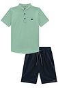 Conjunto de bata em meia malha flamê e bermuda em linho santorine com elastano 97963 LucBoo Infantil Menino Conjunto de bata em meia malha flamê e bermuda em linho santorine com elastano 97963 LucBoo Infantil Menino