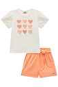 Conjunto de blusa em meia malha e shorts em linho santorine com elastano 98902 Infanti Infantil Menina Conjunto de blusa em meia malha e shorts em linho santorine com elastano 98902 Infanti Infantil Menina