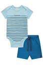 Conjunto de body em ribana 1x1 e bermuda em canelado liz com elastano 98246 LucBoo Bebê Menino