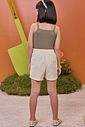 Conjunto de regata em cotton e short saia em linho santorini com elastano 98397 Kukiê Infantil Menina