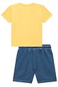 Conjunto de camiseta em meia malha e bermuda em jeans teca com elastano 95439 Johnny Fox Teen Menino Conjunto de camiseta em meia malha e bermuda em jeans teca com elastano 95439 Johnny Fox Teen Menino