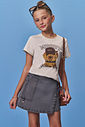 Short saia em jeans black com elastano 99084 Vic Teen Menina Short saia em jeans black com elastano 99084 Vic Teen Menina