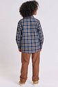 Conjunto de camisa em tricoline xadrez e calça skinny em cotton jeans com elastano 89898 LucBoo Infantil Menino