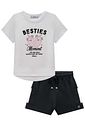 Conjunto de blusa em meia malha e shorts em moletom sem pelúcia 99354 Lilimoon Teen Menina Conjunto de blusa em meia malha e shorts em moletom sem pelúcia 99354 Lilimoon Teen Menina