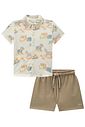 Conjunto de camisa em malha wave e bermuda em cotton jeans com elastano 92836 LucBoo Bebê Menino Conjunto de camisa em malha wave e bermuda em cotton jeans com elastano 92836 LucBoo Bebê Menino