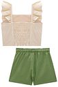 Conjunto de blusa em linho deluxe e shorts em linho com elastano 98552 Infanti Infantil Menina Conjunto de blusa em linho deluxe e shorts em linho com elastano 98552 Infanti Infantil Menina
