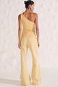 Calça wide leg cintura alta em sarja 86565 Linzzi