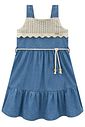Vestido em jeans e tricot algodão 97012 Infanti Infantil Menina