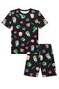 Conjunto de pijama com camiseta e bermuda em malha power 97066 LucBoo Infantil Menino Conjunto de pijama com camiseta e bermuda em malha power 97066 LucBoo Infantil Menino