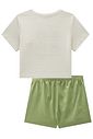 Conjunto de blusa em malha texturizada e short saia em linho santorine 99327 Lilimoon Teen Menina