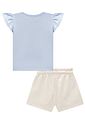 Conjunto de blusa em meia malha com shorts em moletom sem pelúcia 94662 Infanti Infantil Menina Conjunto de blusa em meia malha com shorts em moletom sem pelúcia 94662 Infanti Infantil Menina