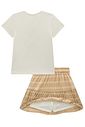 Conjunto de blusa em cotton com saia em malha texturizada. Com shorts embutido 99149 Infanti Infantil Menina Conjunto de blusa em cotton com saia em malha texturizada. Com shorts embutido 99149 Infanti Infantil Menina
