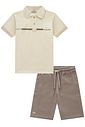 Conjunto de camisa polo em piquet com elastano e bermuda em sarja stretch com elastano 93147 LucBoo Infantil Menino Conjunto de camisa polo em piquet com elastano e bermuda em sarja stretch com elastano 93147 LucBoo Infantil Menino