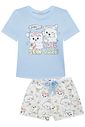 Conjunto de pijama com blusa em meia malha e shorts em malha fresh 95091 Vic Teen Menina Conjunto de pijama com blusa em meia malha e shorts em malha fresh 95091 Vic Teen Menina