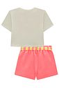 Conjunto de blusa em meia malha com short saia em moletom sem pelúcia 99397 Infanti Infantil Menina