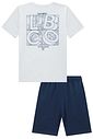 Conjunto de camiseta em meia malha e bermuda em nylon hidronatic supersoft premium 97255 LucBoo Infantil Menino Conjunto de camiseta em meia malha e bermuda em nylon hidronatic supersoft premium 97255 LucBoo Infantil Menino