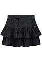 Saia ruffles em malha brilho com shorts embutido 96927 Vic Teen Menina