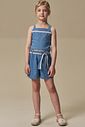 Conjunto de blusa e shorts em jeans 97042 Infanti Infantil Menina