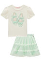 Conjunto de blusa em cotton e saia em tule glitter (com shorts embutido) 98842 Kukiê Infantil Menina Conjunto de blusa em cotton e saia em tule glitter (com shorts embutido) 98842 Kukiê Infantil Menina