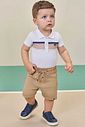 Conjunto de body polo em piquet com elastano e bermuda em malha alfaiataria com elastano 97984 LucBoo Bebê Menino