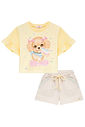 Conjunto de blusa em meia malha e shorts em moletom sem pelúcia 96599 Kukiê Infantil Menina Conjunto de blusa em meia malha e shorts em moletom sem pelúcia 96599 Kukiê Infantil Menina