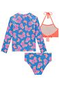 Trio de biquíni e blusa em malha com proteção UV50+ 99515 Kukiê Infantil Menina Trio de biquíni e blusa em malha com proteção UV50+ 99515 Kukiê Infantil Menina