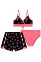 Trio de biquíni e shorts e malha UV50 99508 Vic Teen Menina